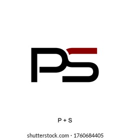 letra P y conceptos S para el nombre inicial o el nombre de la empresa. Diseño tipográfico de PS. Diseño de logotipo con concepto de letra inicial.
