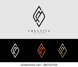 plantilla de logotipo de diseño de letras P y S moderna creativa elegante