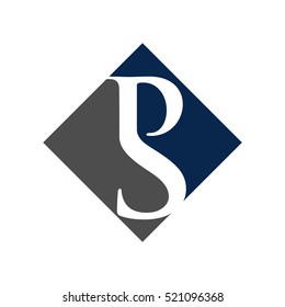 letter P and S logo vector