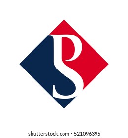 letter P and S logo vector