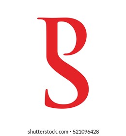 letter P and S logo vector