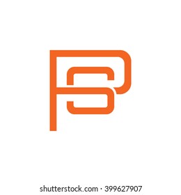 letter P and S monogram logo orange