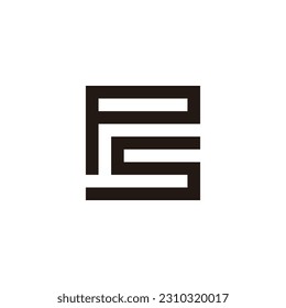 Letter P and s square geometric symbol simple logo vector