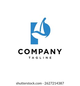 Letter P Sailing Boat Logo Icon Vector