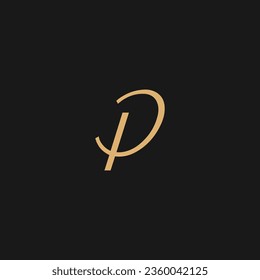 Elemento de plantilla de diseño de icono del logotipo del guión de la letra P,