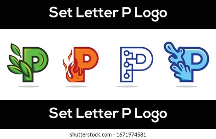 Letter P Set Idea Collection Abstract Creative Modern Business Logo