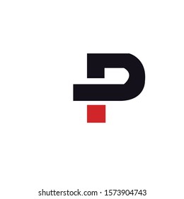 letter p shape logo design & illustration vector art 