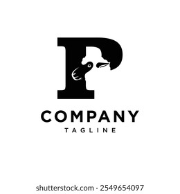 Letter P Sheep Logo Icon Vector