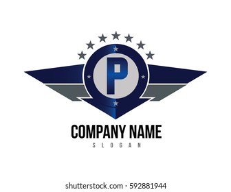 Letter P Shield Logo