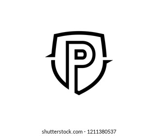Letter P Shield Logo Template Design Vector, Emblem, Concept Design, Creative Symbol, Icon