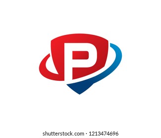 Letter P Shield Logo Template Design Vector, Emblem, Concept Design, Creative Symbol, Icon