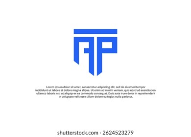 letter a p or p a shield minimal logo
