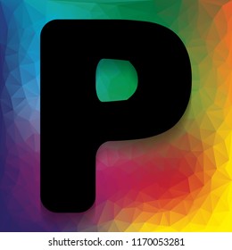 Letter P sign design template element. Vector. Flat style black icon on white.