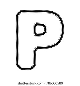 Letter P sign design template element. Vector. Flat style black icon on white.