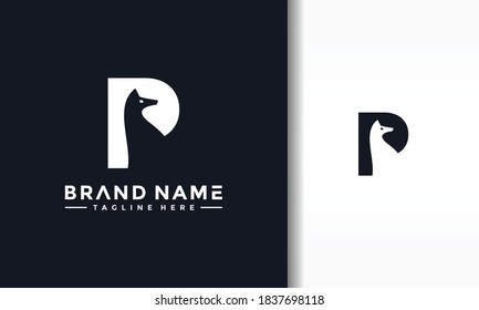 letter P silhouette of the fox logo