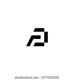 Letter P simple amd unique technological Pixel logo