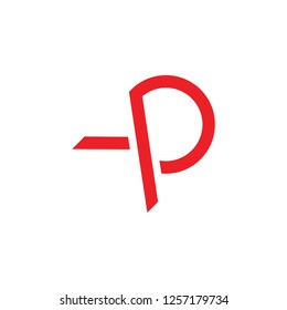 letter p simple geometric lowercase logo