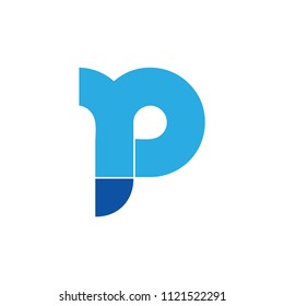letter p simple line art logo vector