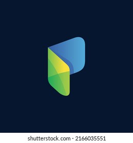Letter p simple logo design