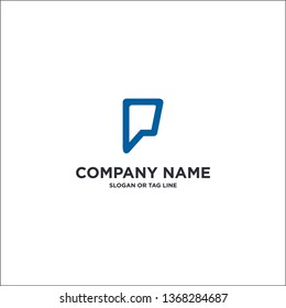 Letter P simple logo icon