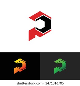 Letter P simple logo icon design vector