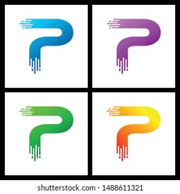Letter P simple logo icon design vector
