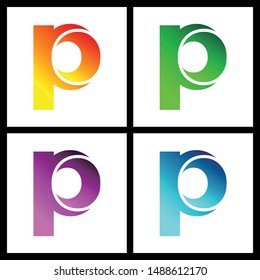 Letter P simple logo icon design vector