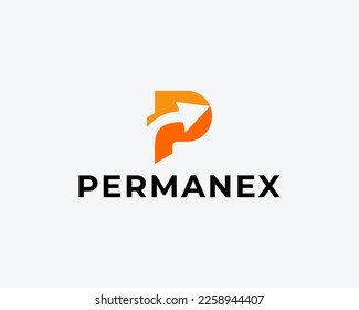 Letra P Logotipo de monograma simple