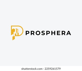 Letra P Logotipo de monograma simple