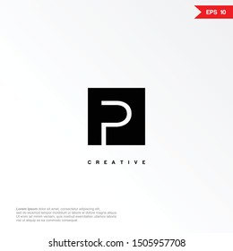 Letter P simple negative space logo design template. Colorful creative sign. Universal vector icon. Modern logotype symbol