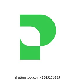 Letter P simple negative space logo design