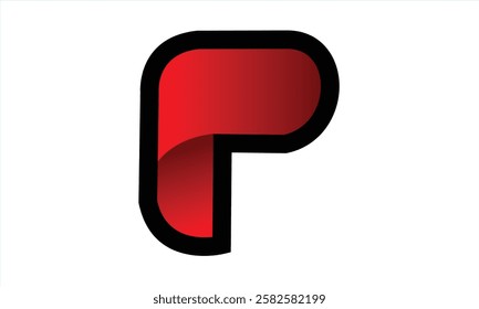 letter P simple red color