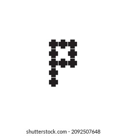 letra P símbolo simple símbolo de piezas vectoriales