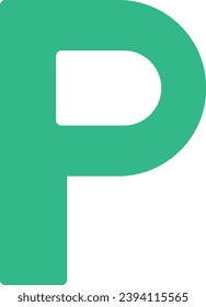 Letter P single vector line icon