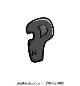 Letter P skull mascot logo. 