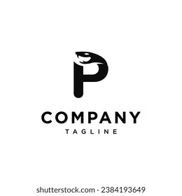 Letter P snake logo icon vector template