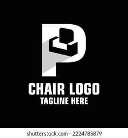 Letter P Sofa Logo Design Template Inspiration, Vector Illustration.