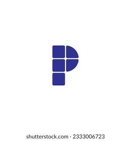 Letter P Solar panel logo design