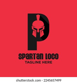 Letter P Spartan Logo Design Template Inspiration, Vector Illustration.
