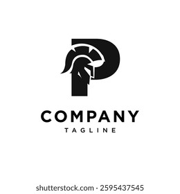 Letter P Spartan Logo Icon Vector