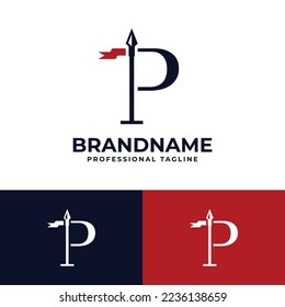 Letter P Spear Logo, suitable for any business related to Spear with P initials.