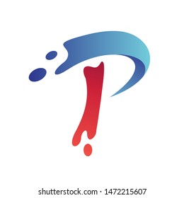 Letter P Splash Logo Design