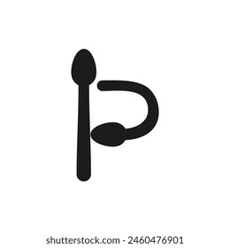 Letter P Spoon logo icon vector template.eps