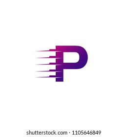 Letter P sport, futuristic, future techno alphabet icon. Letter icon for internet, industrial, hi-tech logo design. Modern minimalistic vector typeface