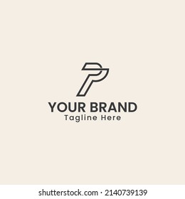 Letter P Sporty perfect for initial,sport,media, technology, internet etc.
