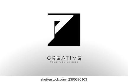 Signo de la plantilla de diseño de logotipo cuadrado de la letra P