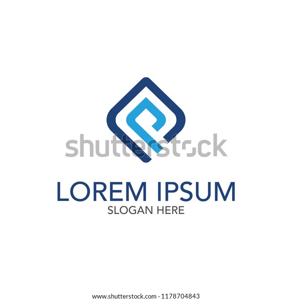 Letter P Square Logo Design Stock Vector Royalty Free 1178704843