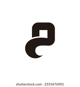 letter p square swoosh simple geometric logo vector 