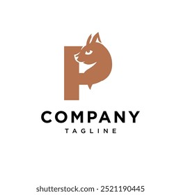 Letter P Squirrel logo icon vector
