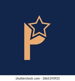 vector de logotipo geométrico simple de letra p star